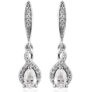 Moissanite Dangling Earrings in Sterling Silver